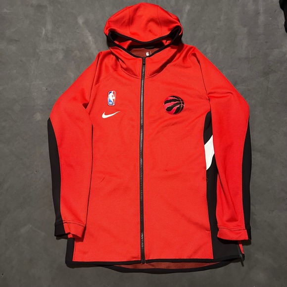 Nike Other - Nike NBA Toronto Raptors Showtime Therma Flex Warm-up Red Hoodie Jacket Size L
